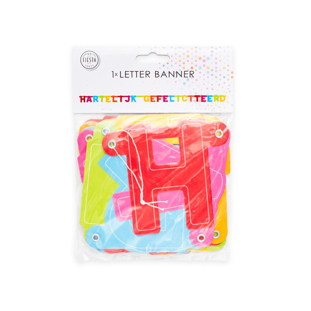 Letterslinger Hartelijk Gefeliciteerd gekleurd - foto 2