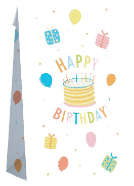 Uitdeelzakjes Happy Birthday papier (8 stuks)