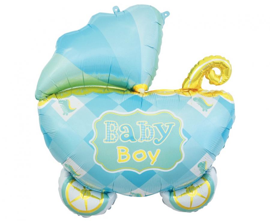 Folieballon Kinderwagen Baby Boy 60 cm
