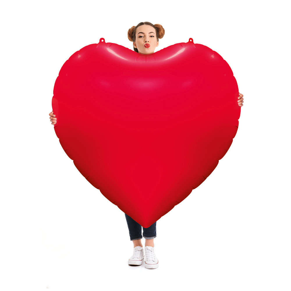 Folieballon Hart XXL Rood 158 cm