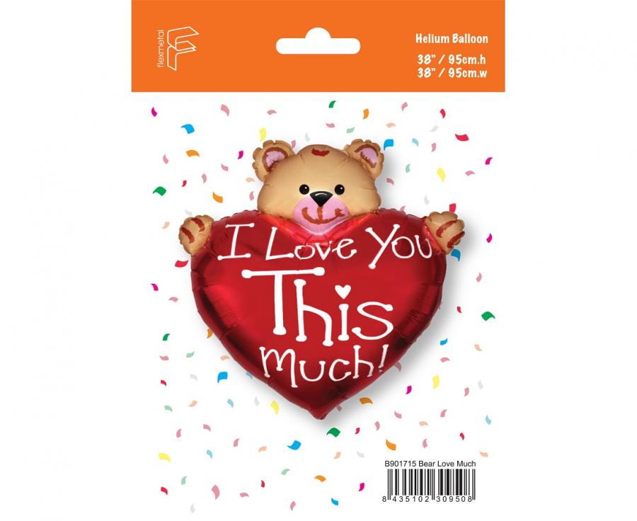 Folieballon Teddybeer I Love You 95 cm