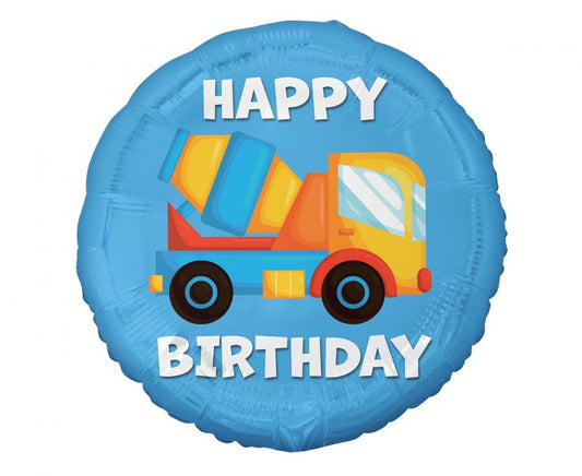 Folieballon Happy Birthday Betonmixer 46 cm