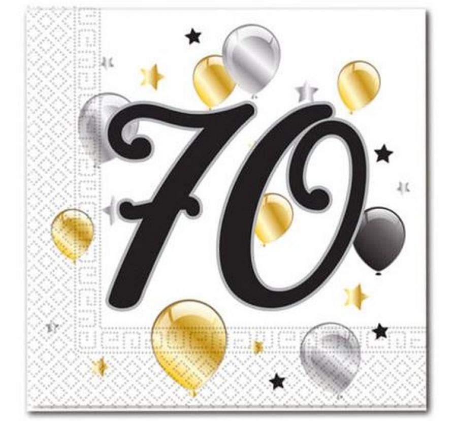 Papieren Servetten 70 Jaar – 33x33 cm (20 stuks)