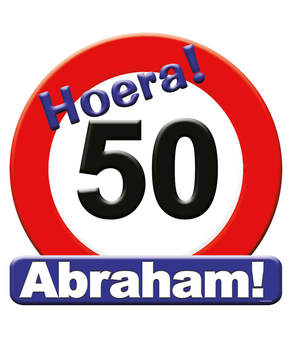Huldeschild Abraham 50 jaar verkeersbord 50 x 50 cm
