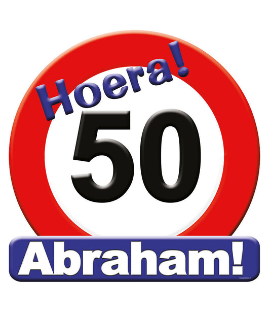 Huldeschild Abraham 50 jaar verkeersbord 50 x 50 cm