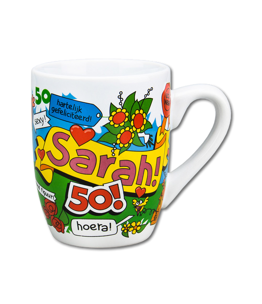 Cartoonmok Sarah 50 jaar