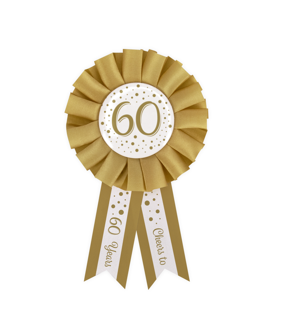 Rozet goud / wit - 60 jaar
