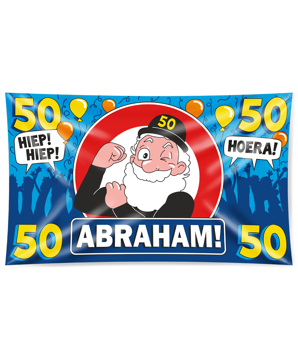 Gevelvlag Abraham 50 jaar XXL 150 x 90 cm