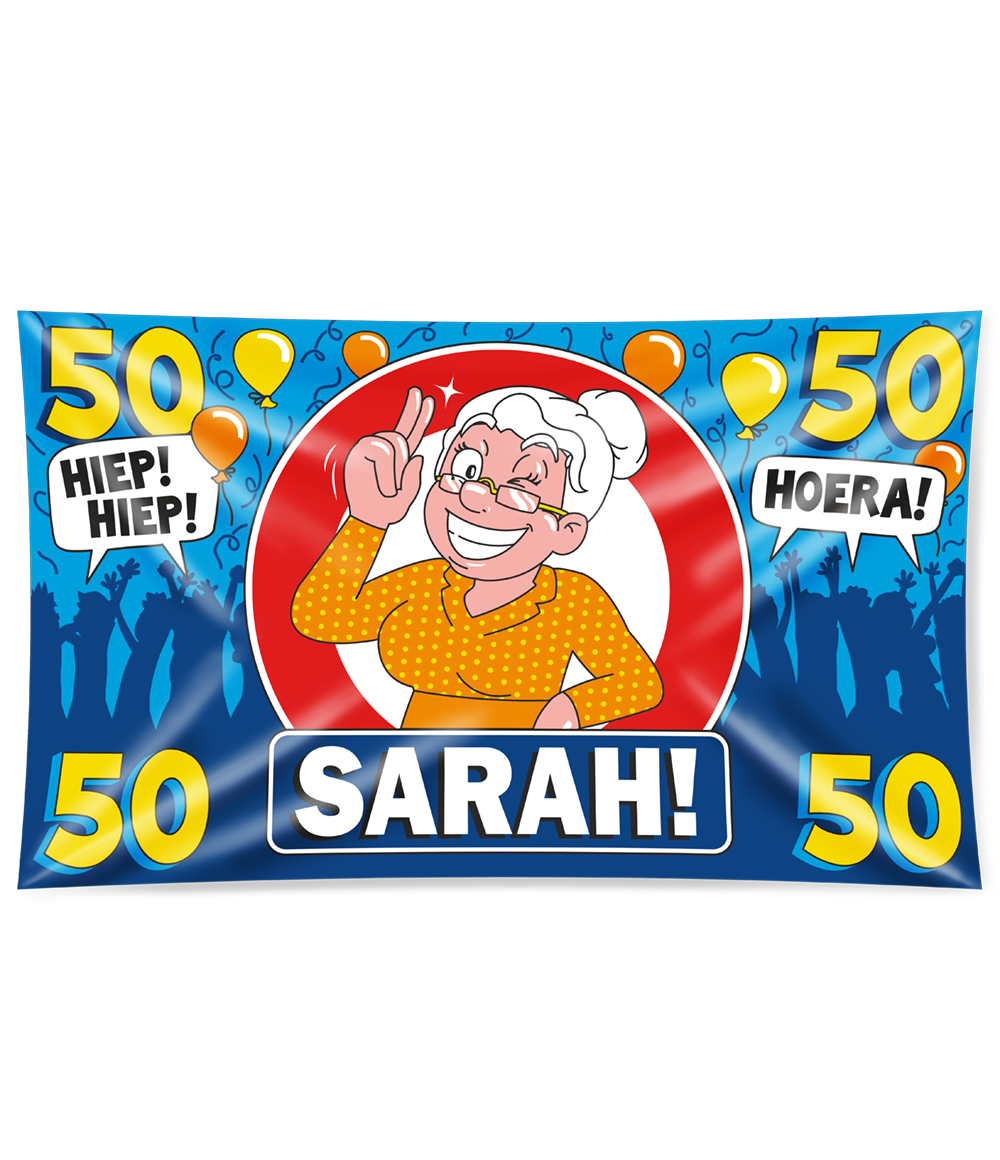 Gevelvlag Sarah 50 jaar XXL 150 x 90 cm
