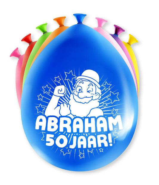 Ballonnen Abraham 50 jaar 8 stuks