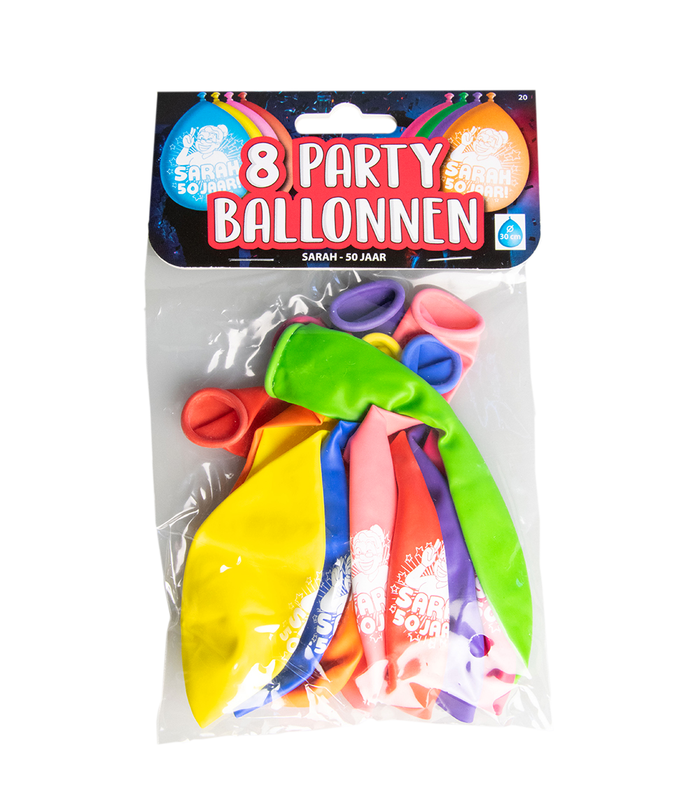 Ballonnen Sarah 50 jaar 8 stuks, foto 2
