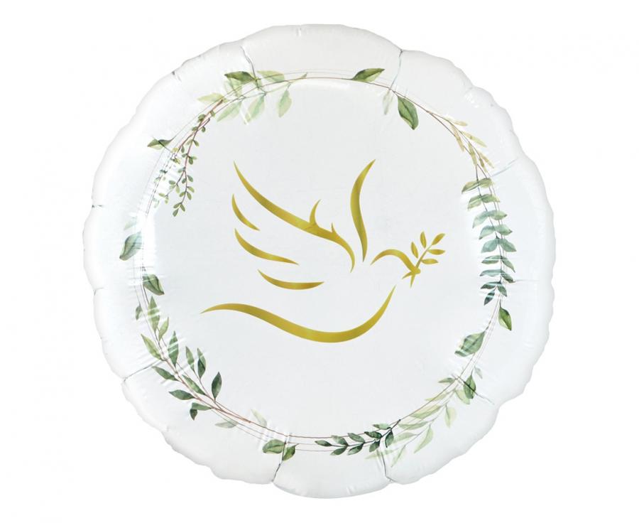 Folieballon Duif met Bladeren 46 cm