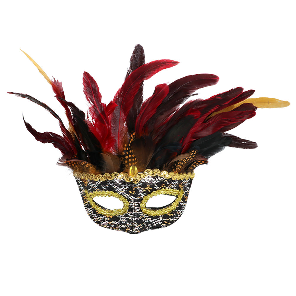 Oogmasker voodoo Marasa met veren - foto 2
