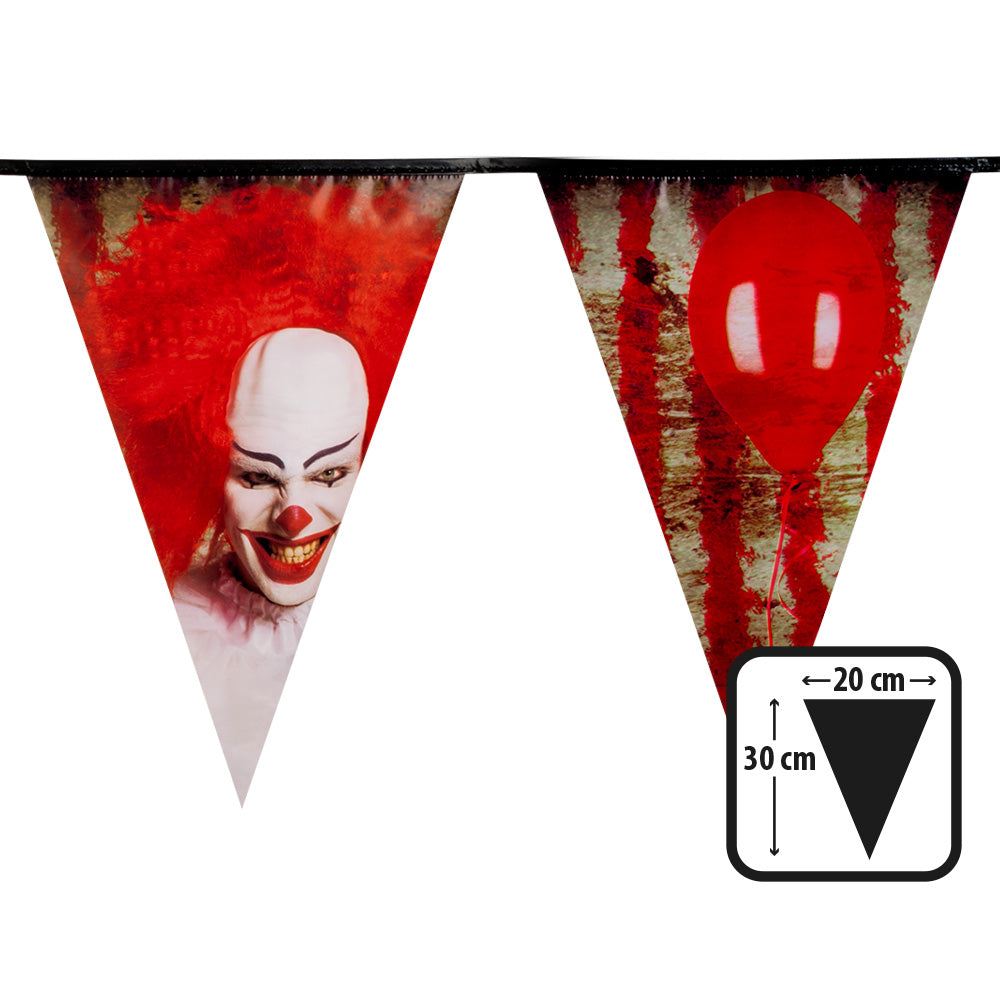 Vlaggenlijn horrorclown 6 meter