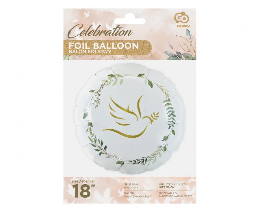 Folieballon Duif met Bladeren 46 cm
