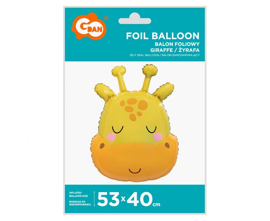 Folieballon Giraffekop 53 cm