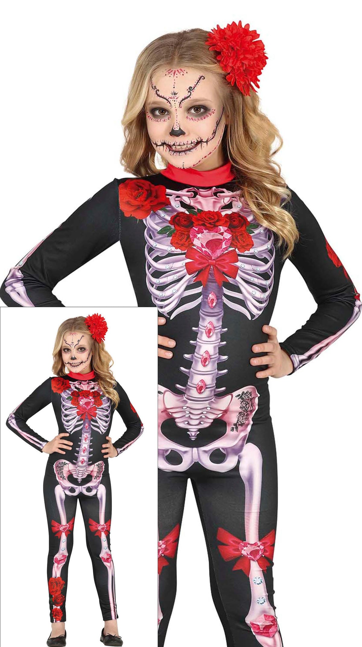 Kinderkostuum Catrina skelet meisje