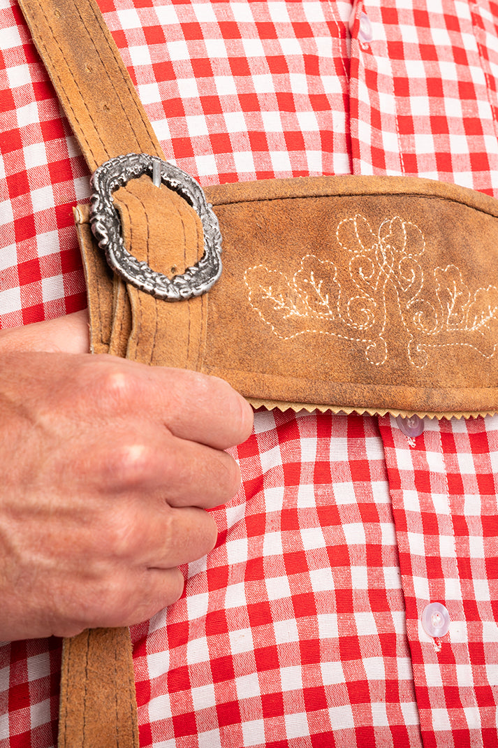 Lederhosen Arnaud, detail van de zakken