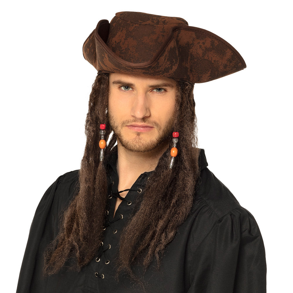 Piratenhoed Dirty Joe met haar bruin