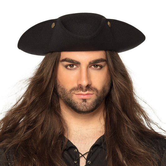 Piratenhoed Admiraal William zwart