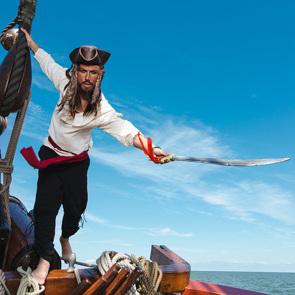 Piratenhoed Dirty Jack met haar bruin - foto 3