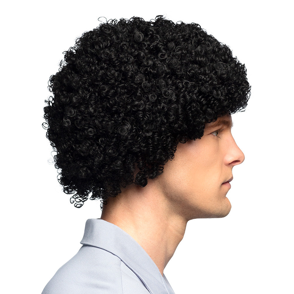 Pruik afro zwart kleine krullen - foto 2
