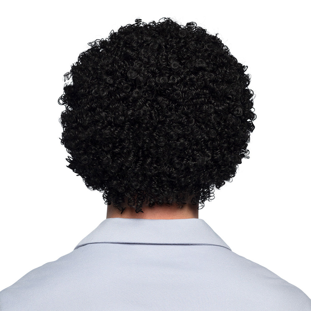 Pruik afro zwart kleine krullen - foto 3