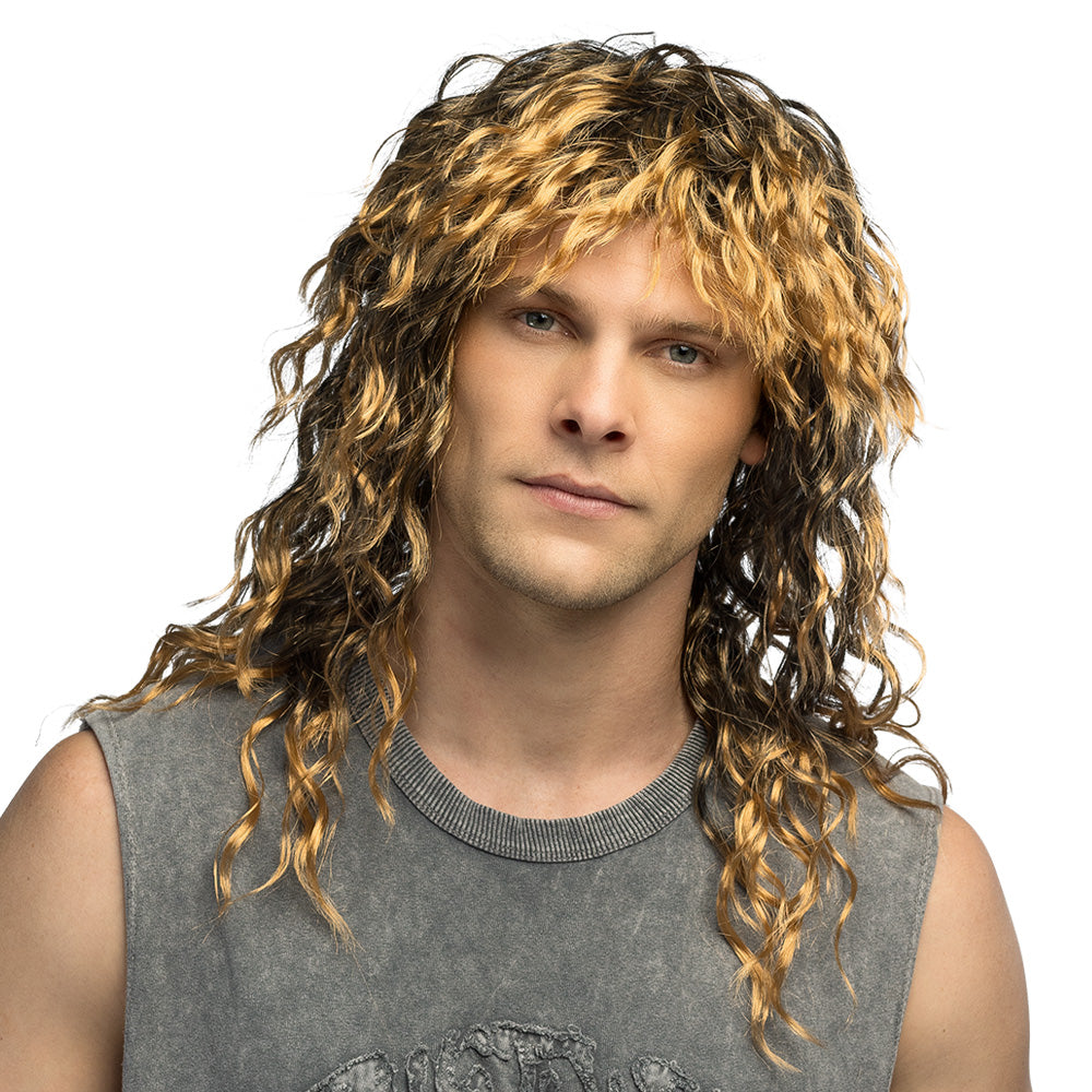 Pruik rocker lang gekruld