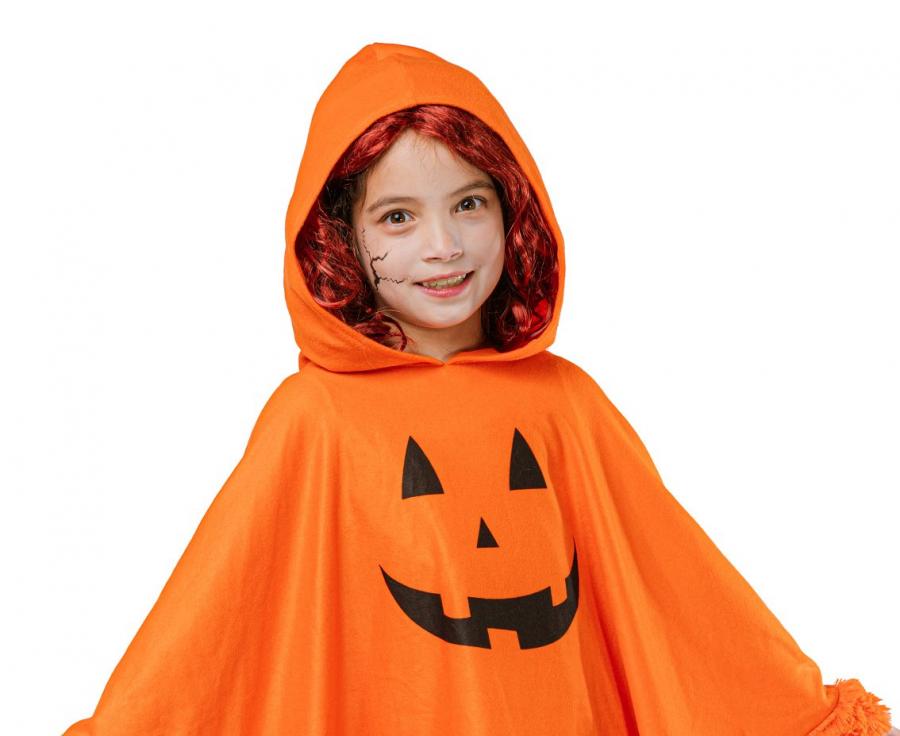 Pompoenponcho kinderen met capuchon - foto 2