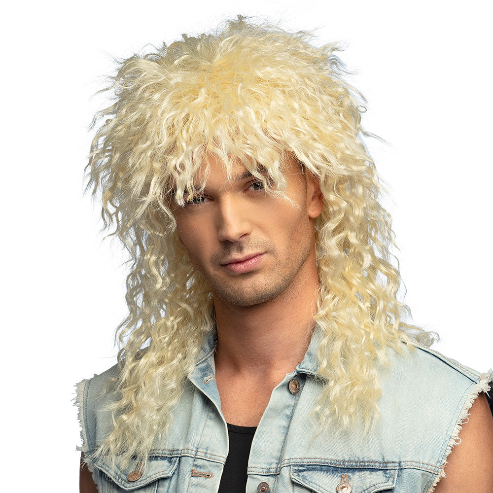 Pruik rocker jaren 80 blond