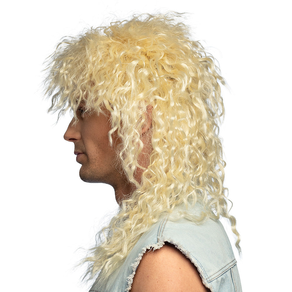 Pruik rocker jaren 80 blond - foto 2