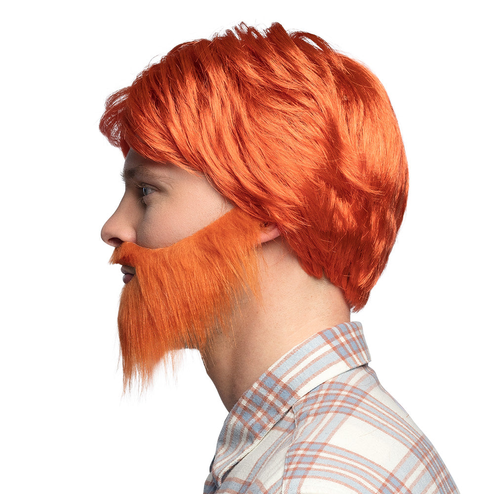 Pruik met baard oranje - foto 2