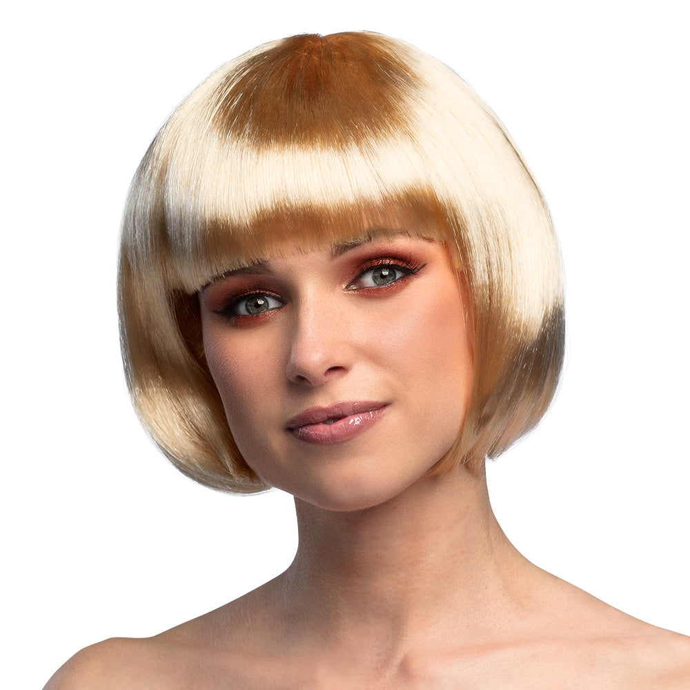 Pruik bob met pony blond