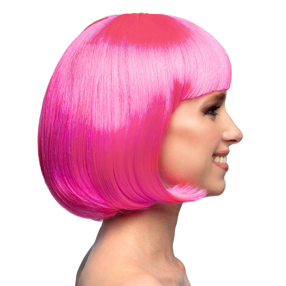 Pruik bob met pony neonroze - foto 2