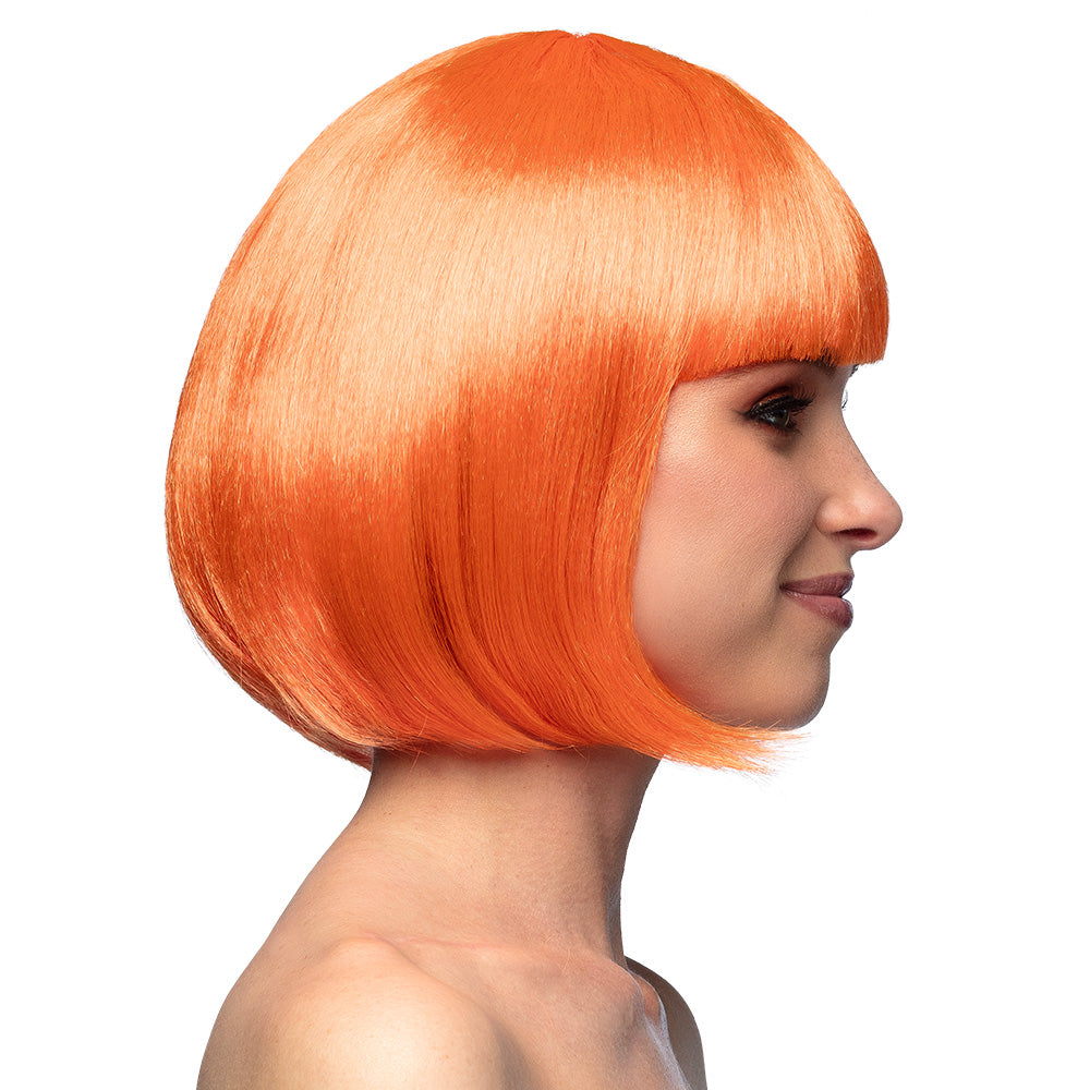 Pruik bob met pony neonoranje - foto 2