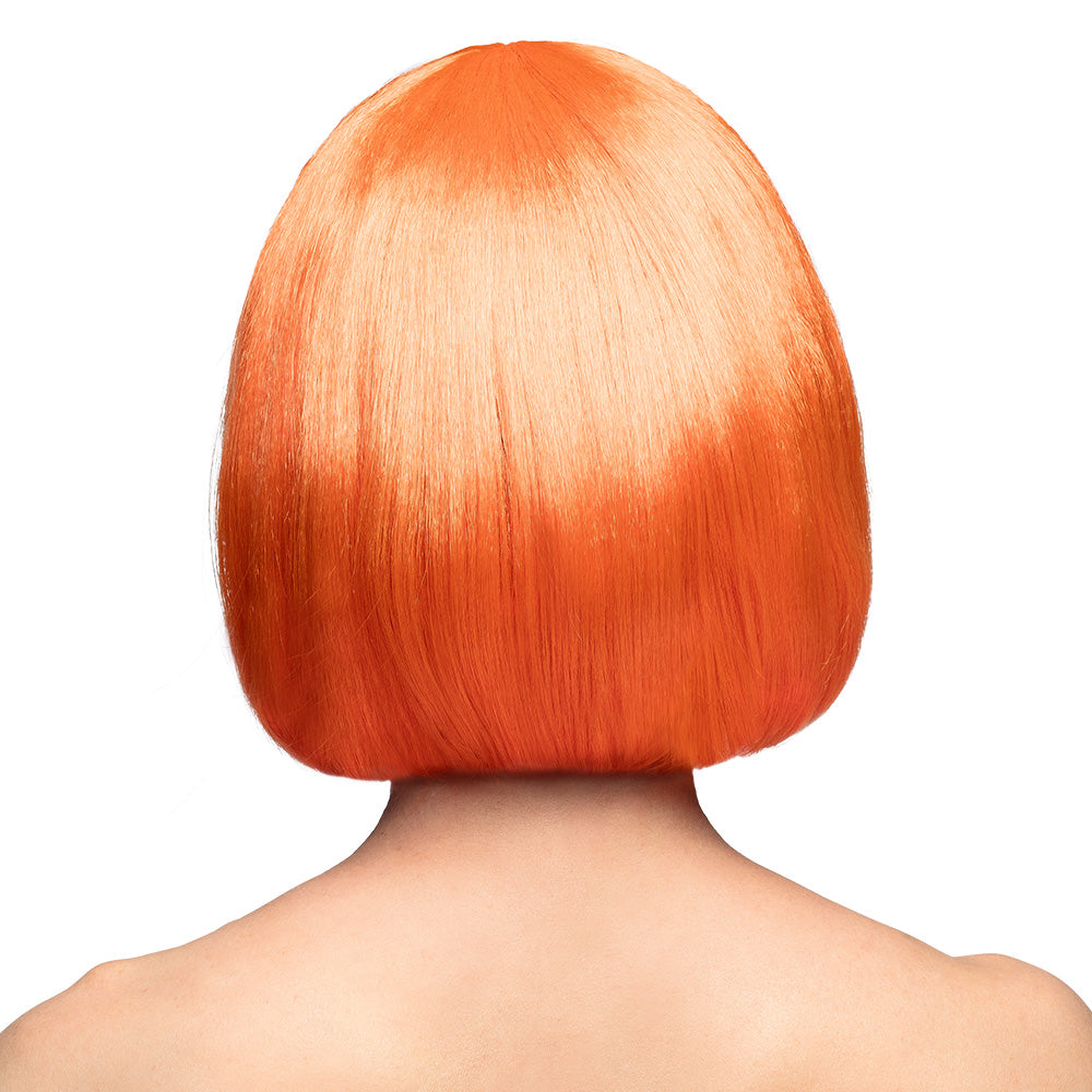 Pruik bob met pony neonoranje - foto 3
