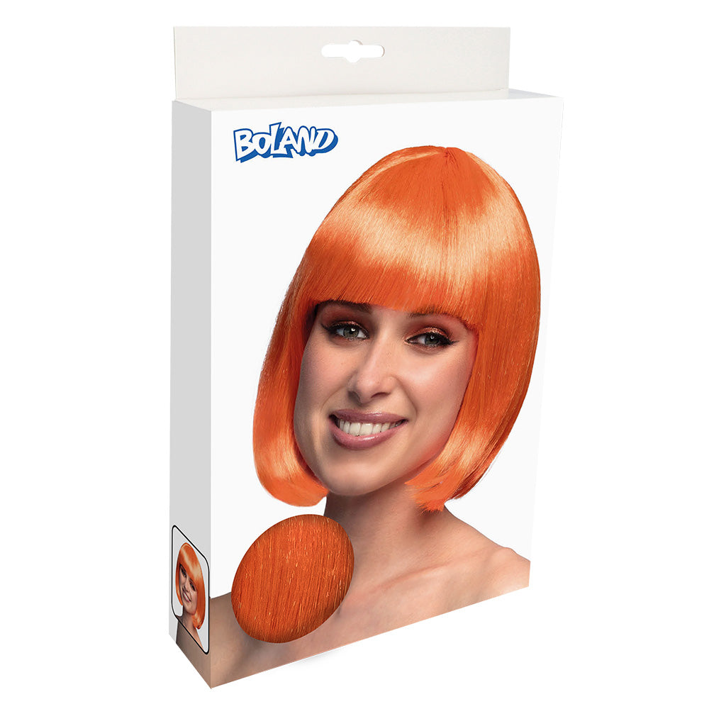Pruik bob met pony neonoranje - foto 4