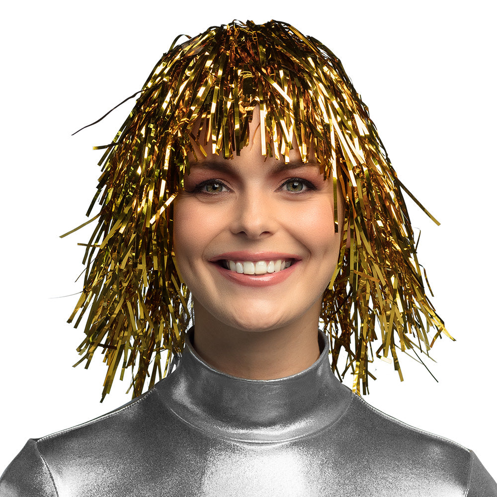 Pruik lametta goud