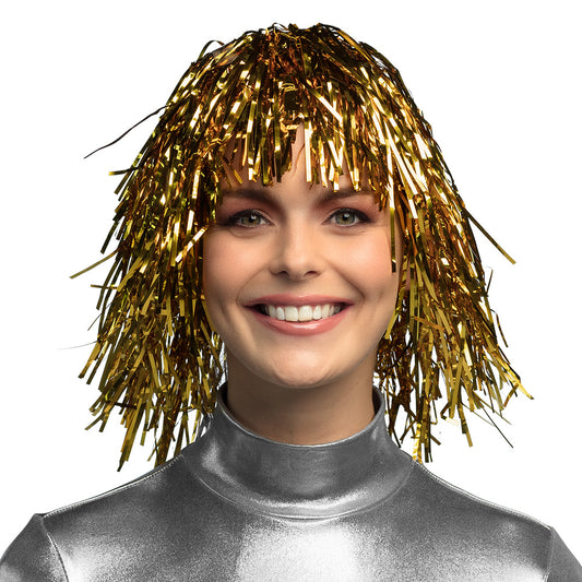 Pruik lametta goud