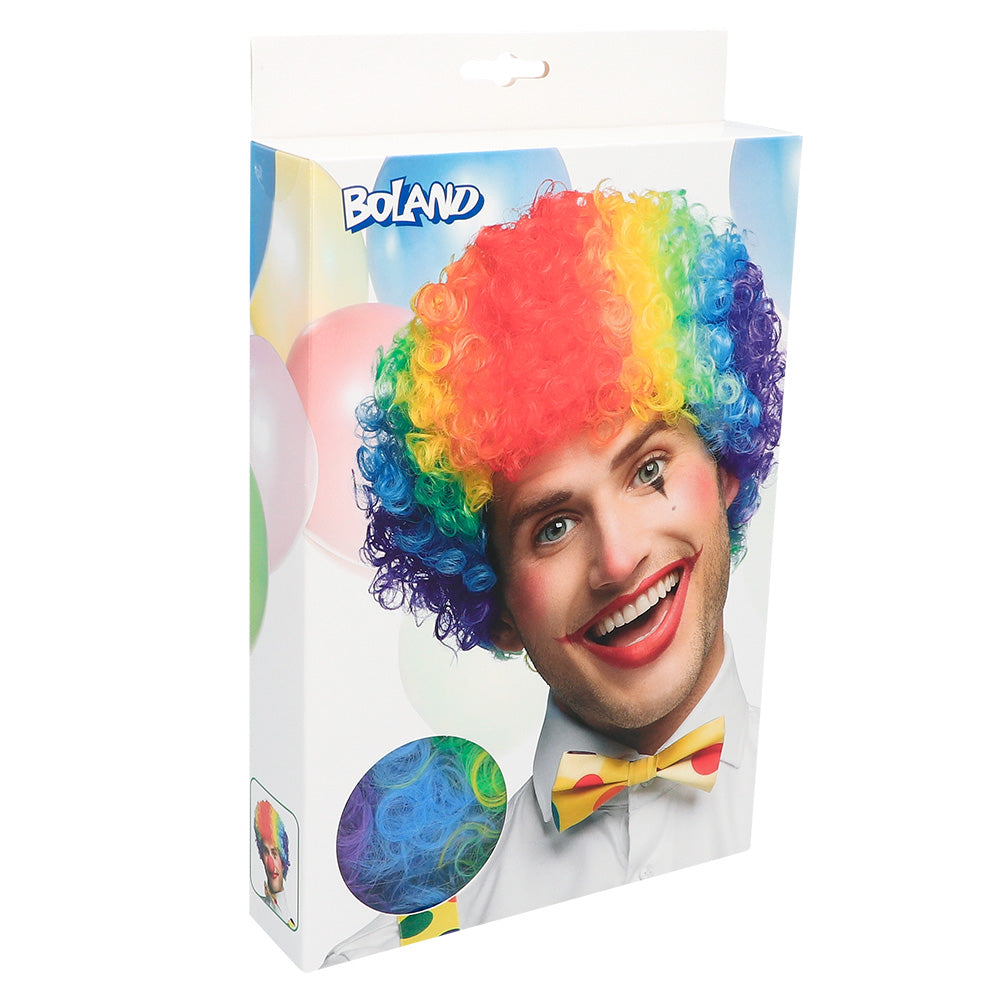 Pruik clown krullen regenboog - foto 5