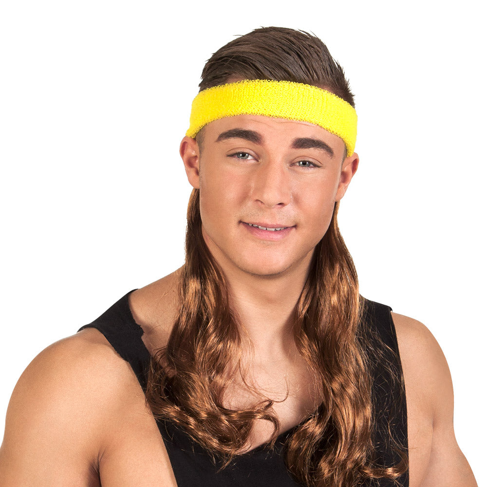 Zweetband geel met matje