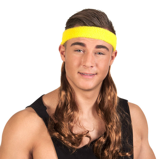 Zweetband geel met matje