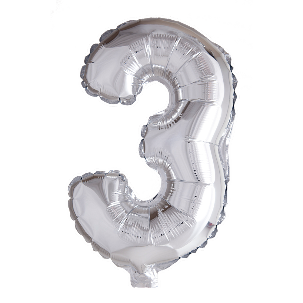 Folie cijferballon zilver 41 cm