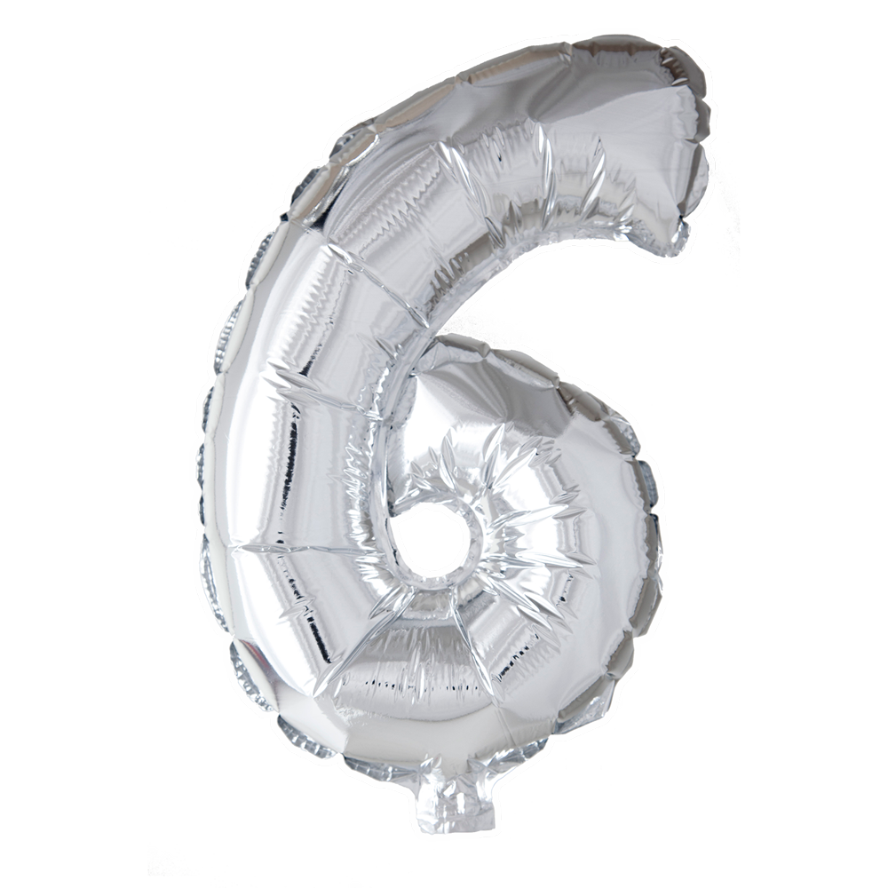 Folie cijferballon zilver 41 cm