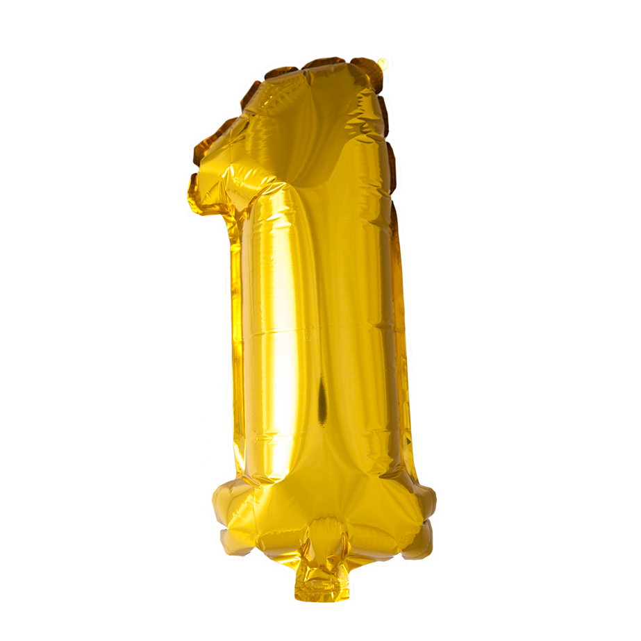 Folie cijferballon goud 41 cm