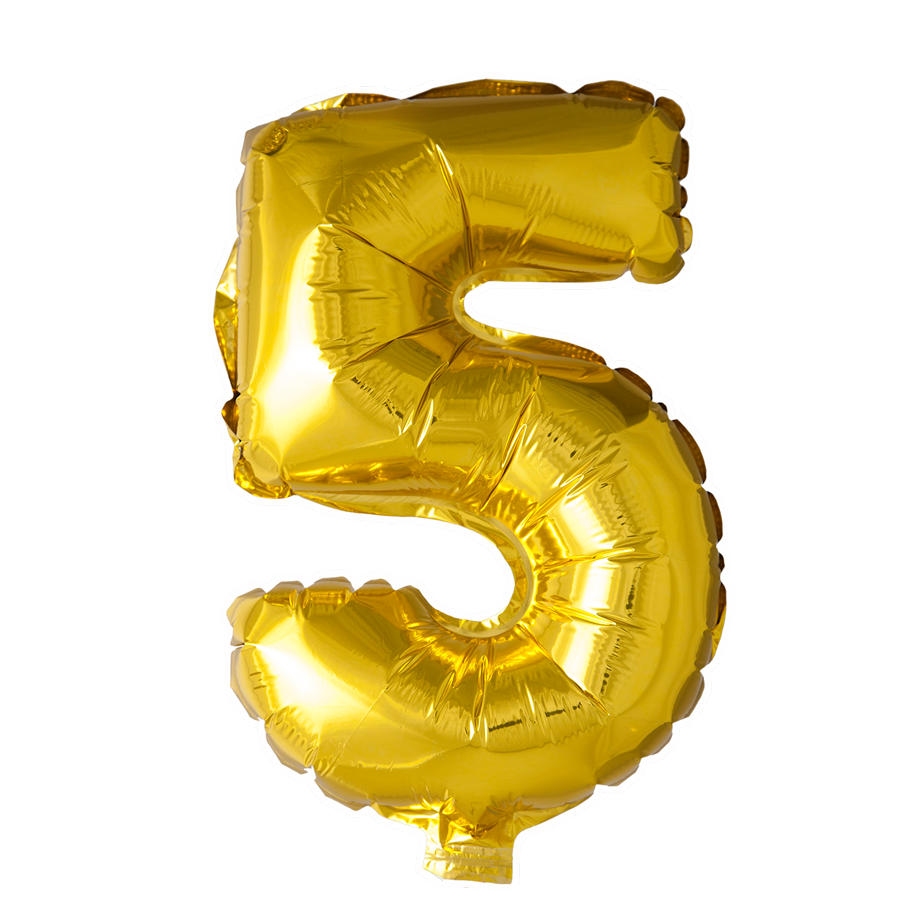 Folie cijferballon goud 41 cm