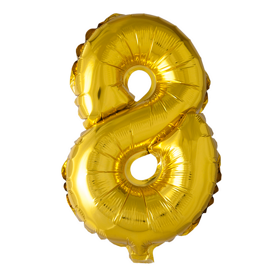 Folie cijferballon goud 41 cm