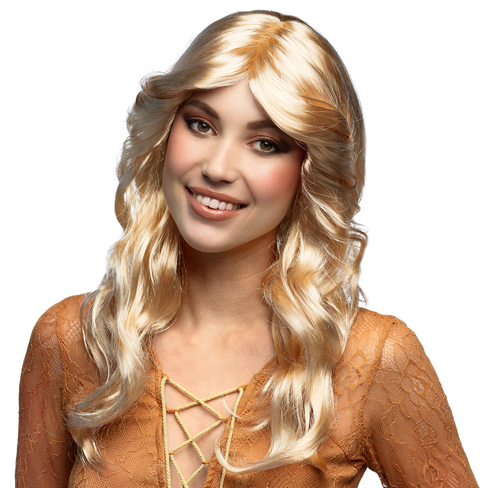 Pruik jaren 70 lang blond