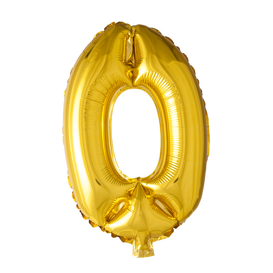 Folie cijferballon goud 41 cm