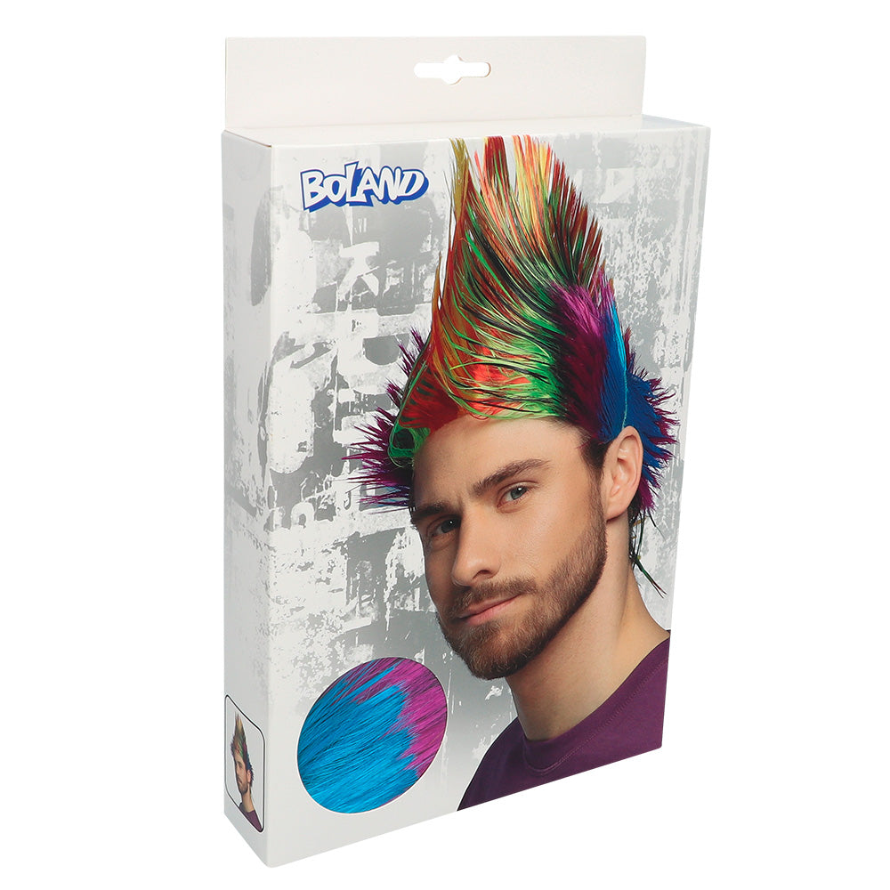 Pruik punk hanenkam regenboog - foto 4